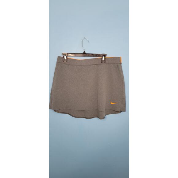 Nike Dri-Fit Golf Skirt Grey with Orange Neon Trim Size Large - Picture 1 of 5